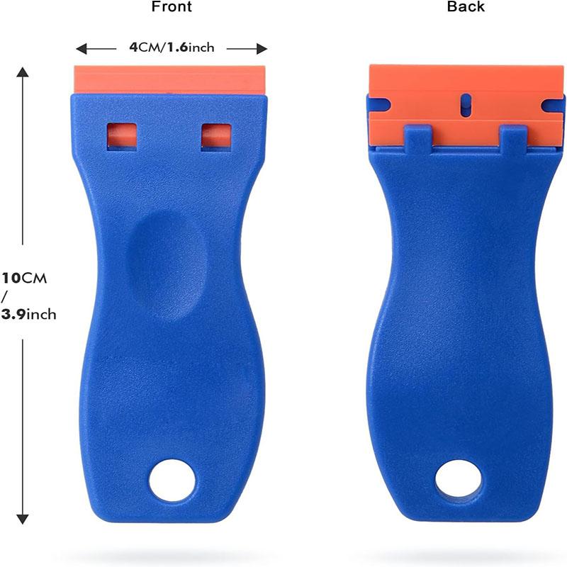 Plastic Blade Scraper Tool with Replacement Blades, Durable Cleaning Scraper for Stickers, Decals, Adhesive & Paint Removal, for Car Glass & Windows, Tough Scraper Tool Accessories #   TOP PICKS