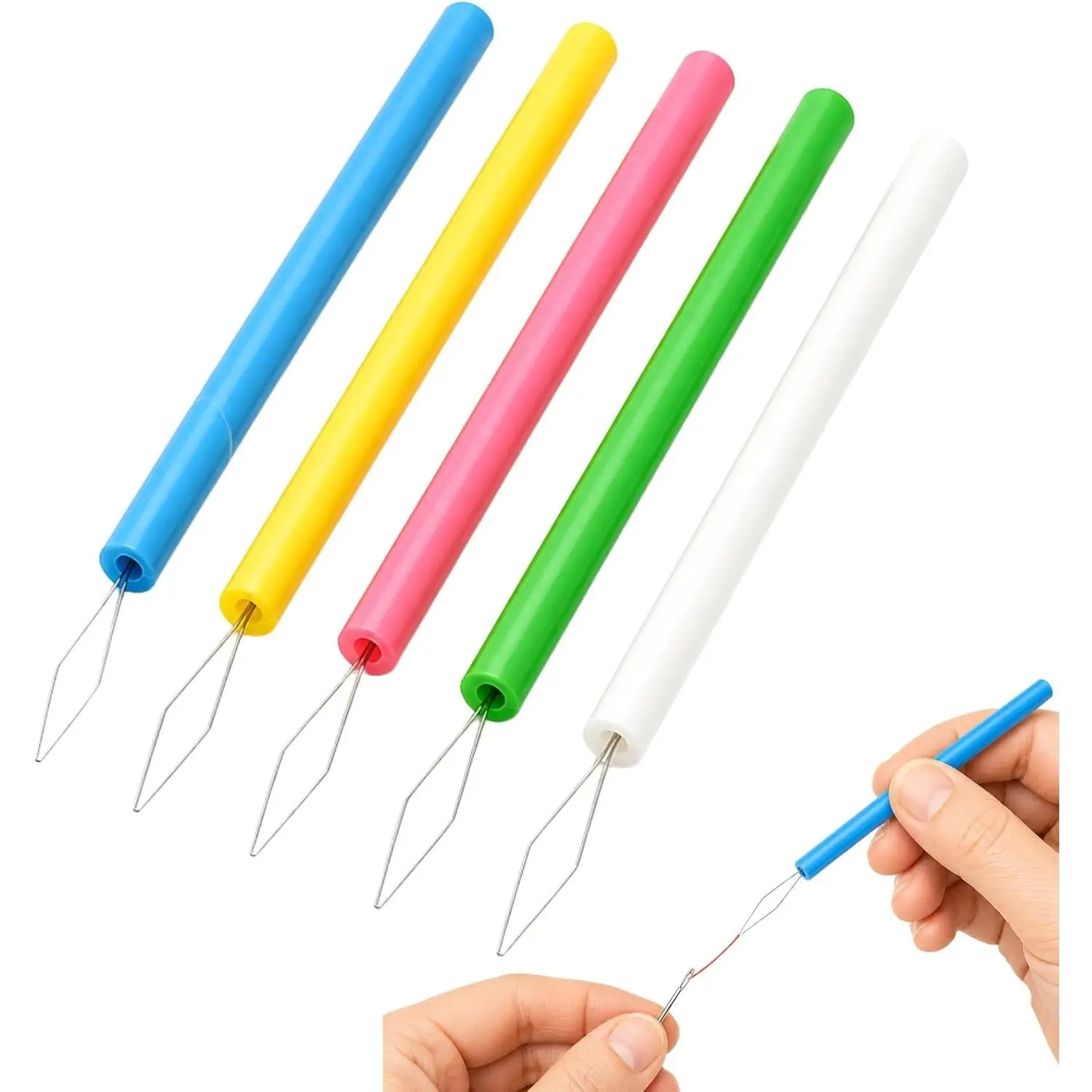 5 count  Threading Tool Set, Easy Threading Guide for Sewing, Plastic Threader for , Beading and  Accessories