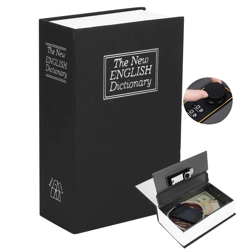 Dictionary Book Safe with Combination Lock - Hidden Security Storage Box, Money Savings Box for Cash, Jewelry, Passport Valuables - Home Office Use