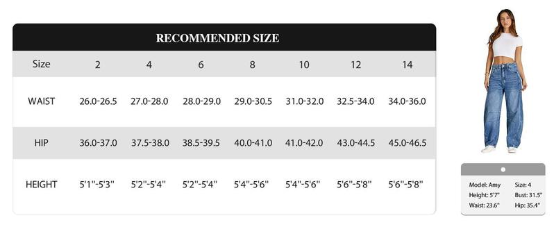 Women's Baggy Boyfriend Jeans Vintage Wide Leg Mid Rise Barrel Denim Ankle Pants