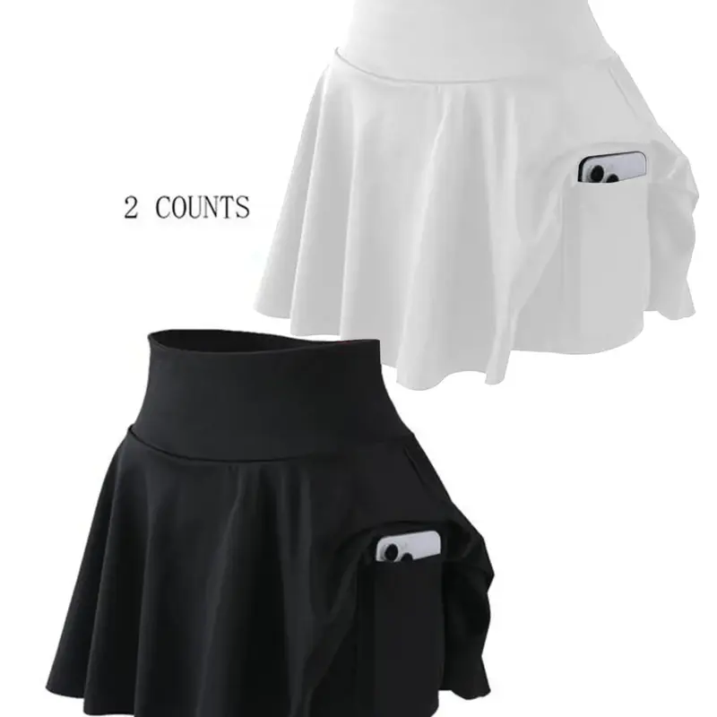 Women's Sporty Short Skirt Pants, Fashionable Multifunctional Tennis Golf Fitness Half Skirt, Anti-Exposure with Pockets, Workout Skirts, Athletic Skirts, Sports Fitness Skirt, Skirt with Shorts, Sportswear Workout Skirts