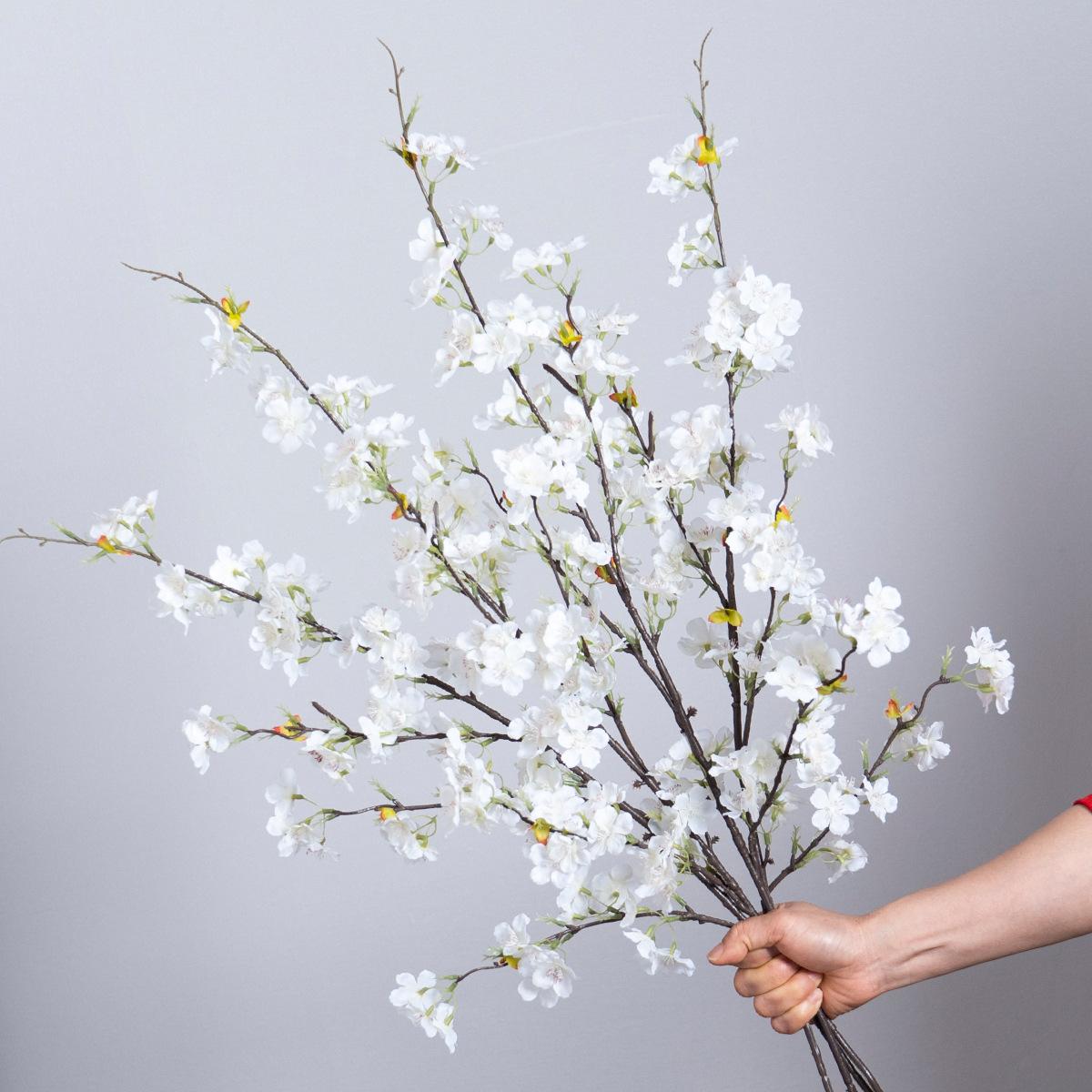 Spring artificial flowers, multi-branched cherry blossom branches, wedding floral arrangements, home decor artificial flowers, hotel decorations, artificial peach blossoms
