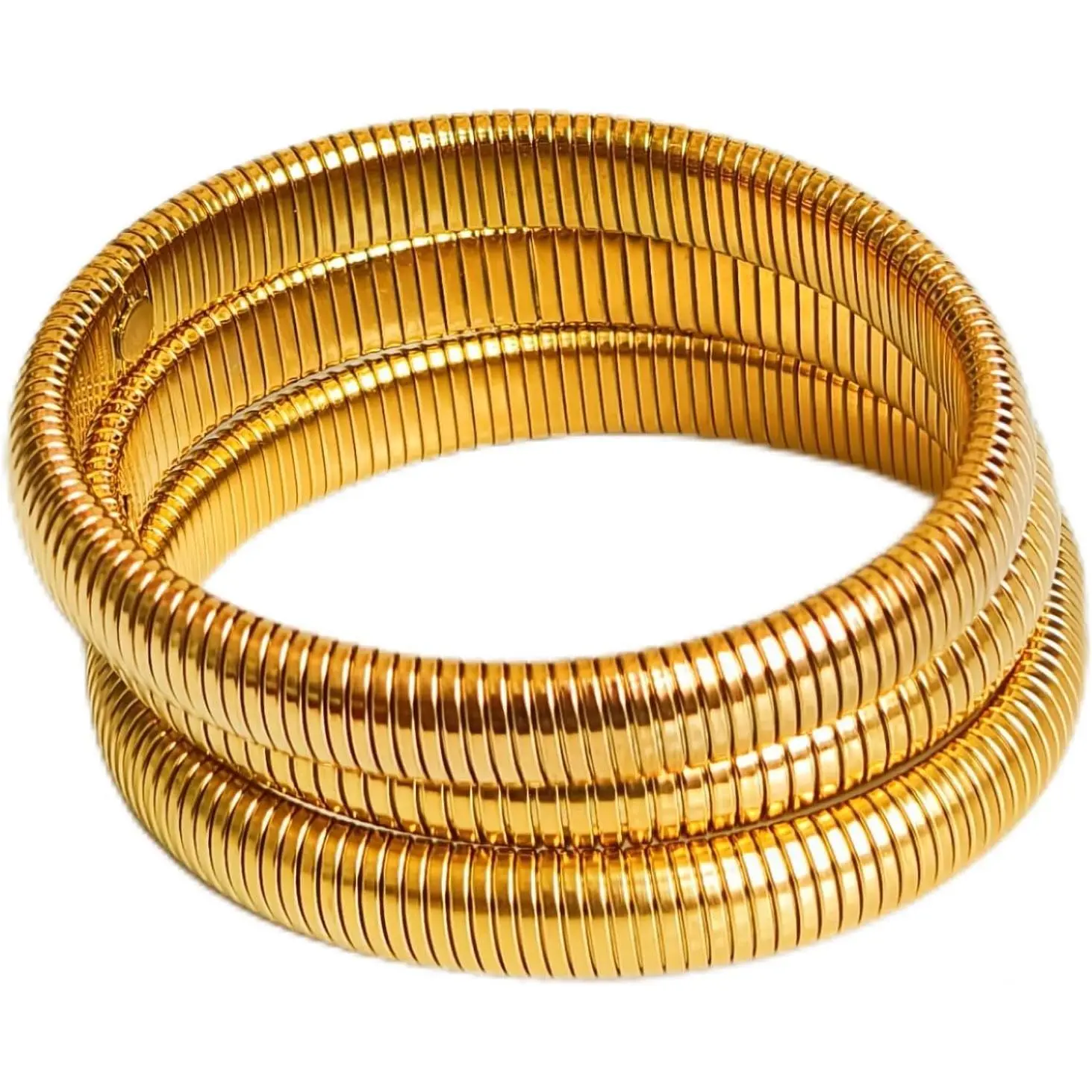 Bangles for Women, Chunky  Bracelets for Women, Tarnish Free Plated Bangle Set, Stackable Stretch Bangles, 80s Retro Summer