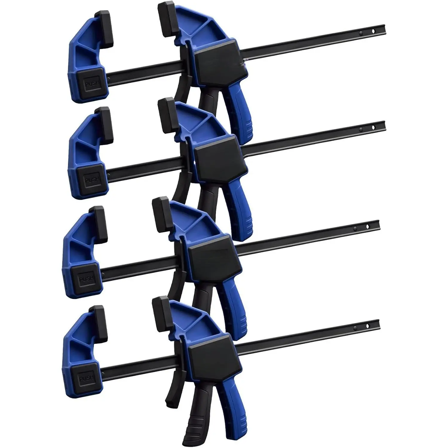 Bar Clamps  Woodworking,4-Pack Wood Clamps 12 Inch Light Duty One-Handed Woodwoking,Quick Grip/Spreader Clamps Set 150LBS Load Limit with Quick Change Button.