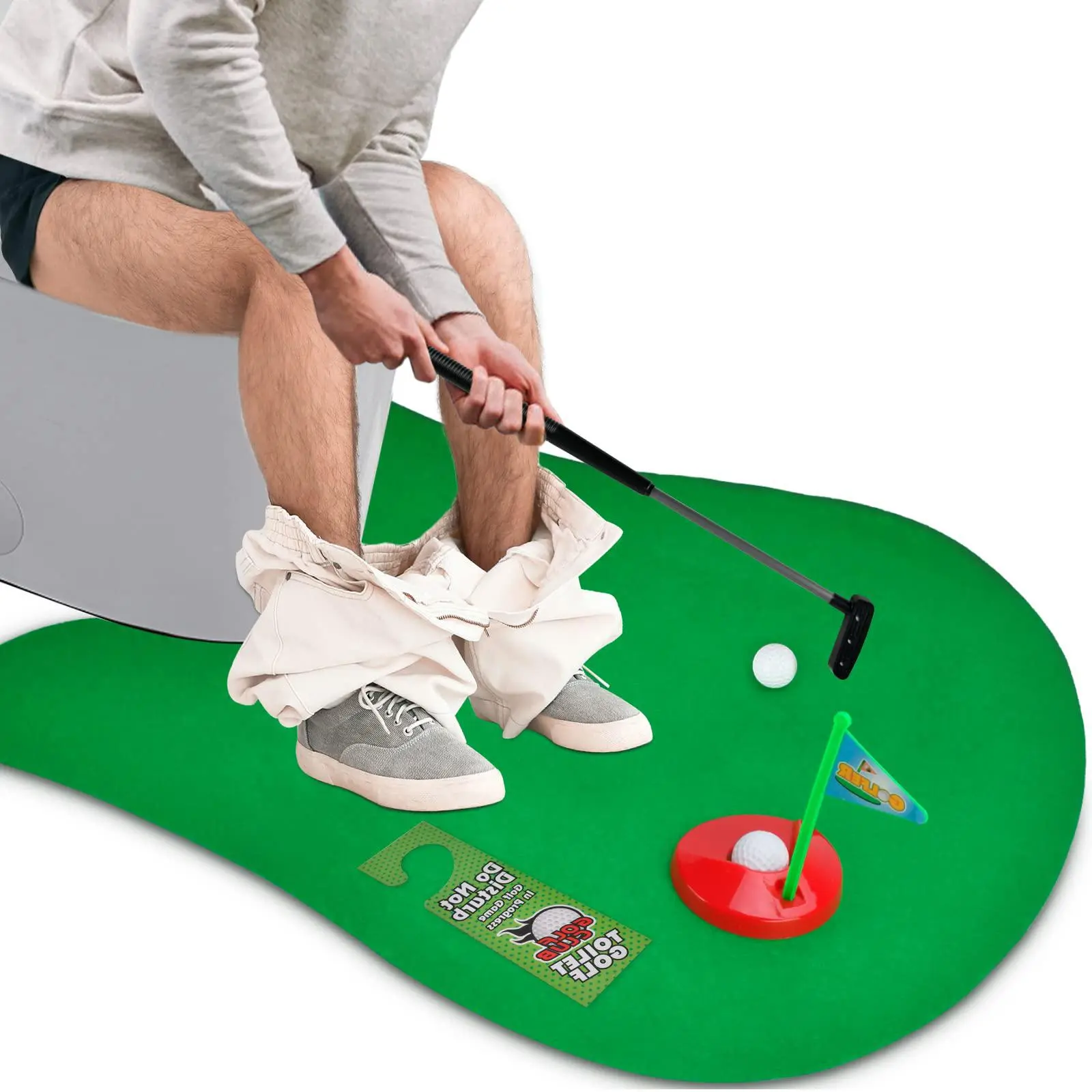 Toilet Golf Game, Mini Golf Game for Adults, Funny Golf Game for Men & Women, Golfers, Golf Enthusiasts Gift, Birthday Gift for Men & Women, Portable