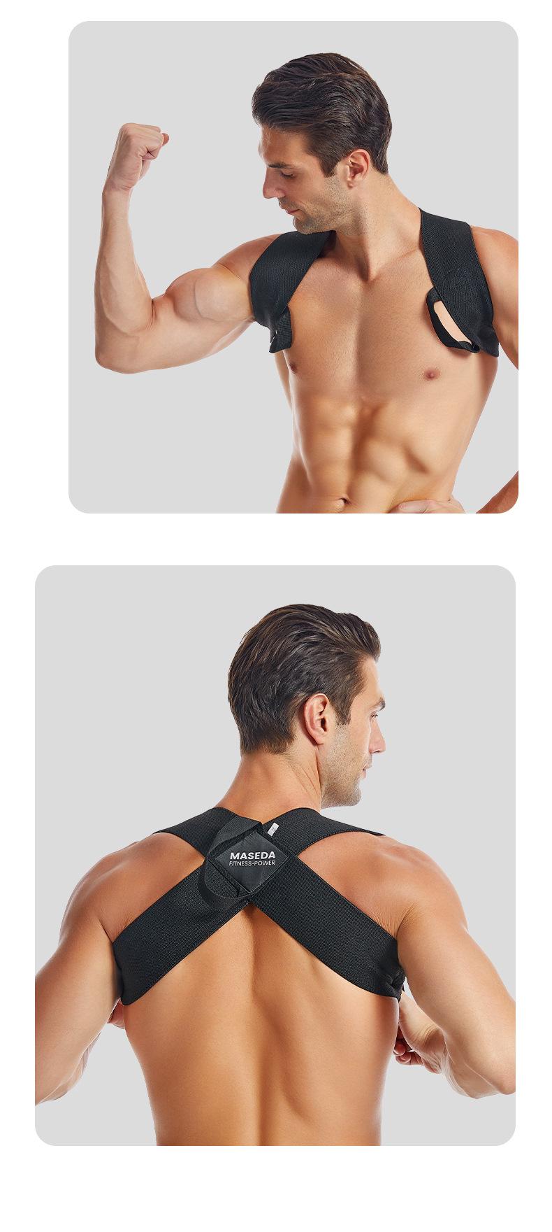 Shoulder Pads Professional Corrective Straps Open Shoulder Straps Men's and Women's Shoulders Adjustable Pressure Fixed Shoulders Protection Fitness Posture Correction Back Support