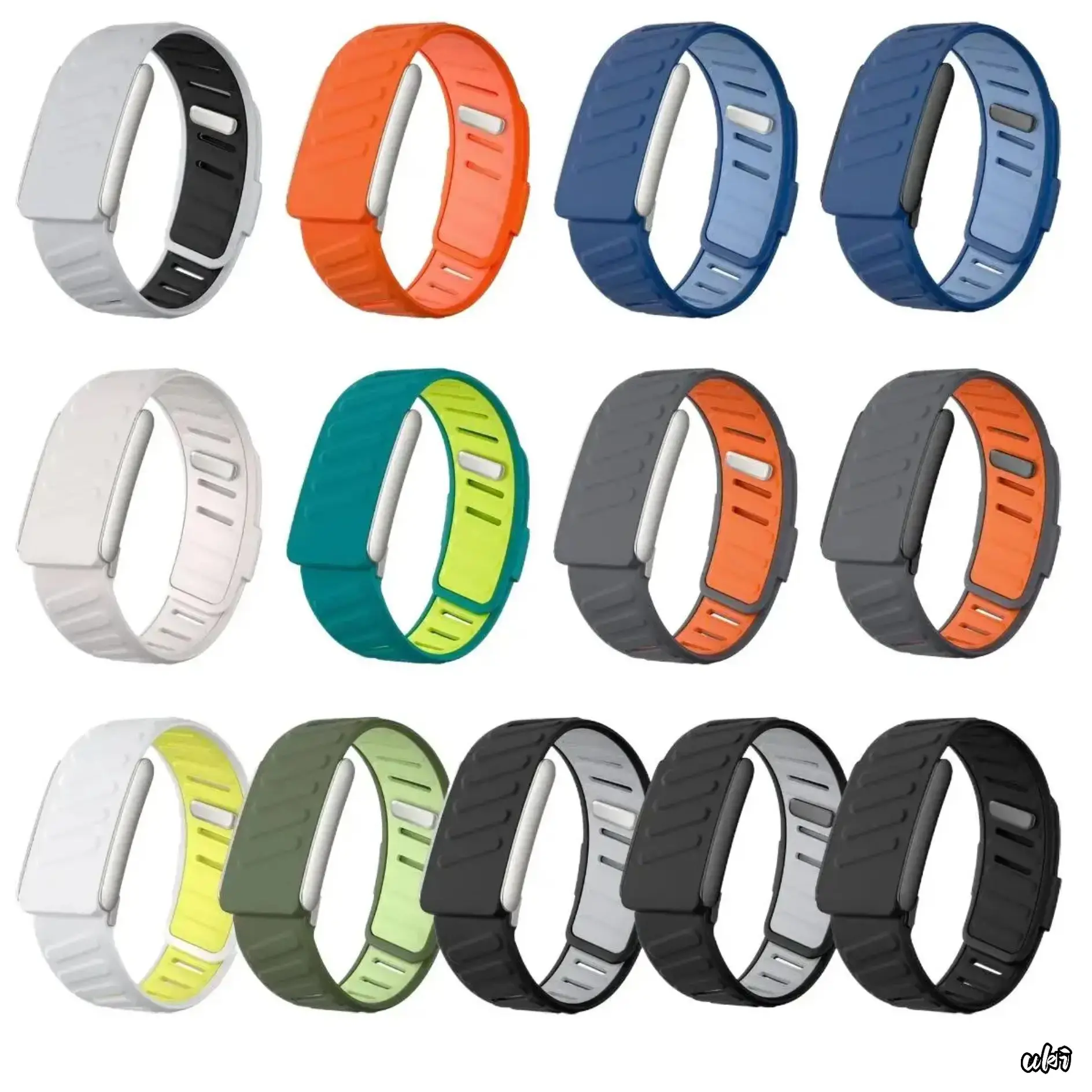 Dual-Color Silicone Replacement Strap Accessories For Whoop 5.0 Fitness Tracker, Light Gray-Black Waterproof Adjustable Elastic Band For Outdoor Sports (Band Only)