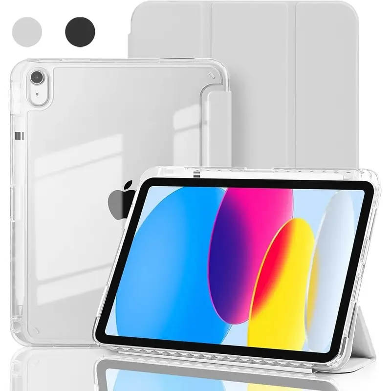 Case for iPad A16 11th Generation 11 Inch 2025, iPad 10th Generation 10.9 Inch 2022, Hybrid Protective Cover with Pencil Holder, Clear Transparent Back Shell Anti-Yellowing Case, Tablet Protective Cover, Tablet Covers, Tablet Casing, iPad Accessories