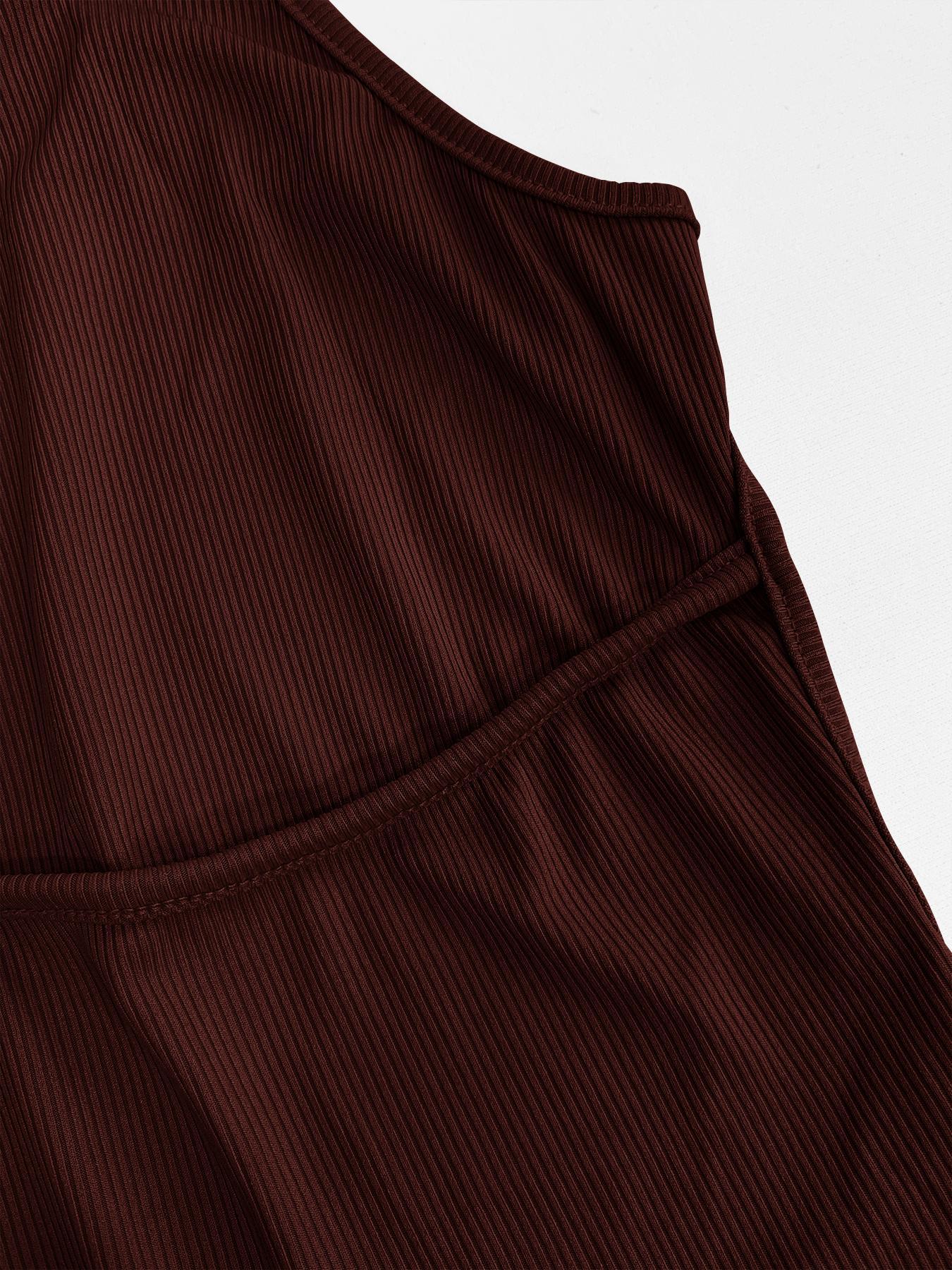 Women's Sexy Chic Off-Shoulder Midi Dress, Backless Criss Cross Design, Split Hem, High Stretch Fabric, Casual Long Sleeveless Dress