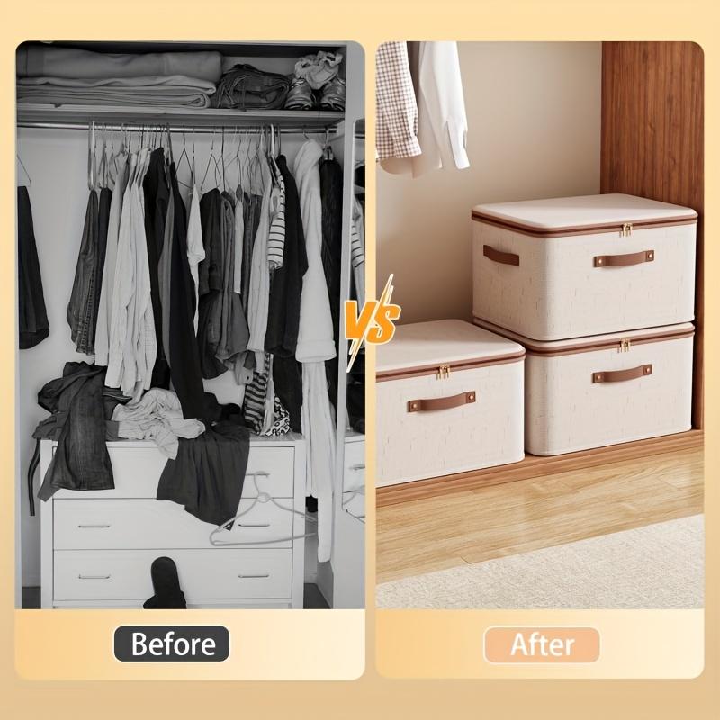 Set of 2 Collapsible Storage Containers with Covers - Spacious, Efficient Storage Solution for Garments, Bedding, Playthings, And Literature, Under-Bed Storage Set of 2 Collapsible Storage Containers with Covers - Spacious, Efficient Storage Solution for Garments, Bedding, Playthings, And Literature, Under-Bed Storage