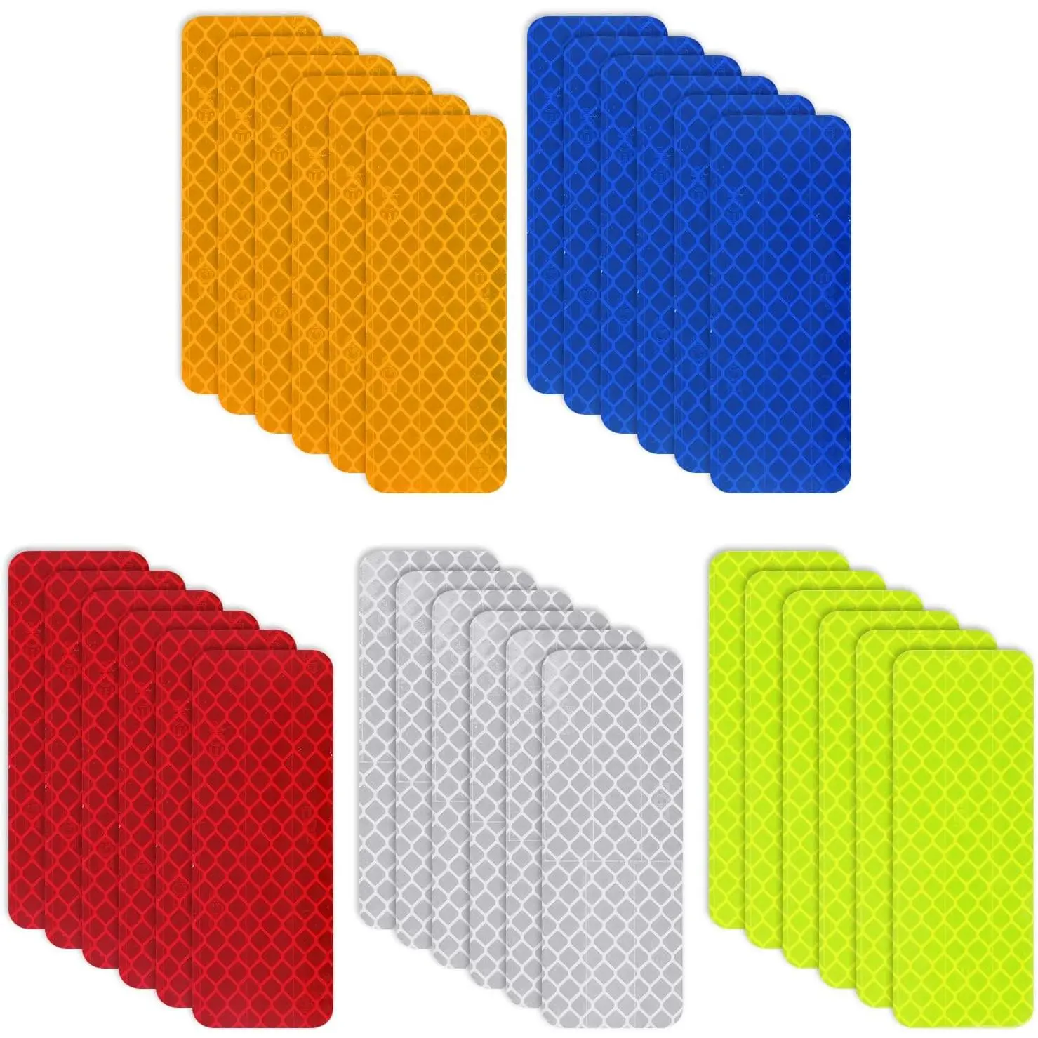 30 Stick-On Synthetic Safety Reflective Stickers, 1.18x3.25 Inch Reflector Tape for Bicycles, Enhances Night Visibility (Automotive & Motorcycle Exterior Accessory)