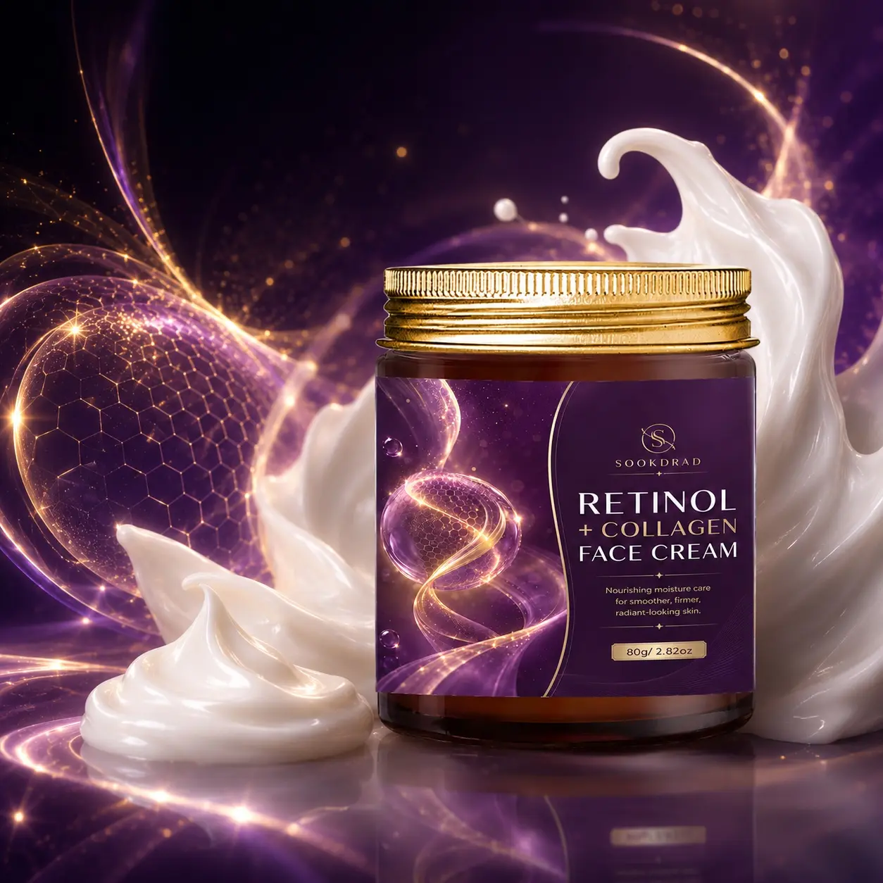 Retinol Collagen Face Cream, retinol, collagen, nourishing moisture care, smoother, firmer, radiant-looking, face, 80g/2.82oz