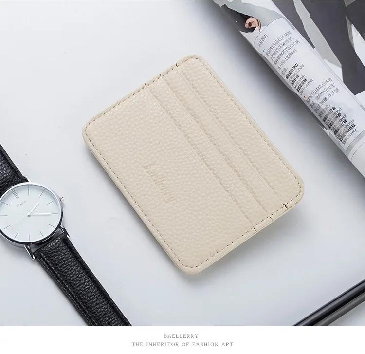 Double-sided PU Leather ID Card Holder Multi-color Bank Credit Card Case Multi-slot Ultra-thin Wallet Business Card Holder Men