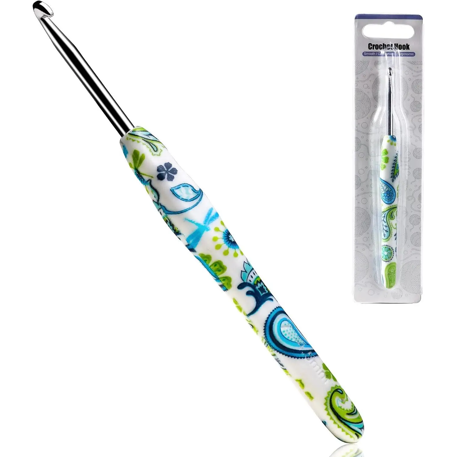 4.5mm  Crochet Hook,  Handle for  Hands, Soft Rubber Grip Extra Long  Knitting  for Crochet Beginners, Knitting Enthusiasts (4.5mm)
