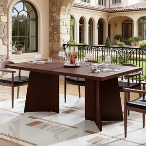 63"Dining Table for 6-8 People,Modern Long Kitchen Table with Sturdy Pedestal Base, Dinner Tables for Kitchen Dining Room