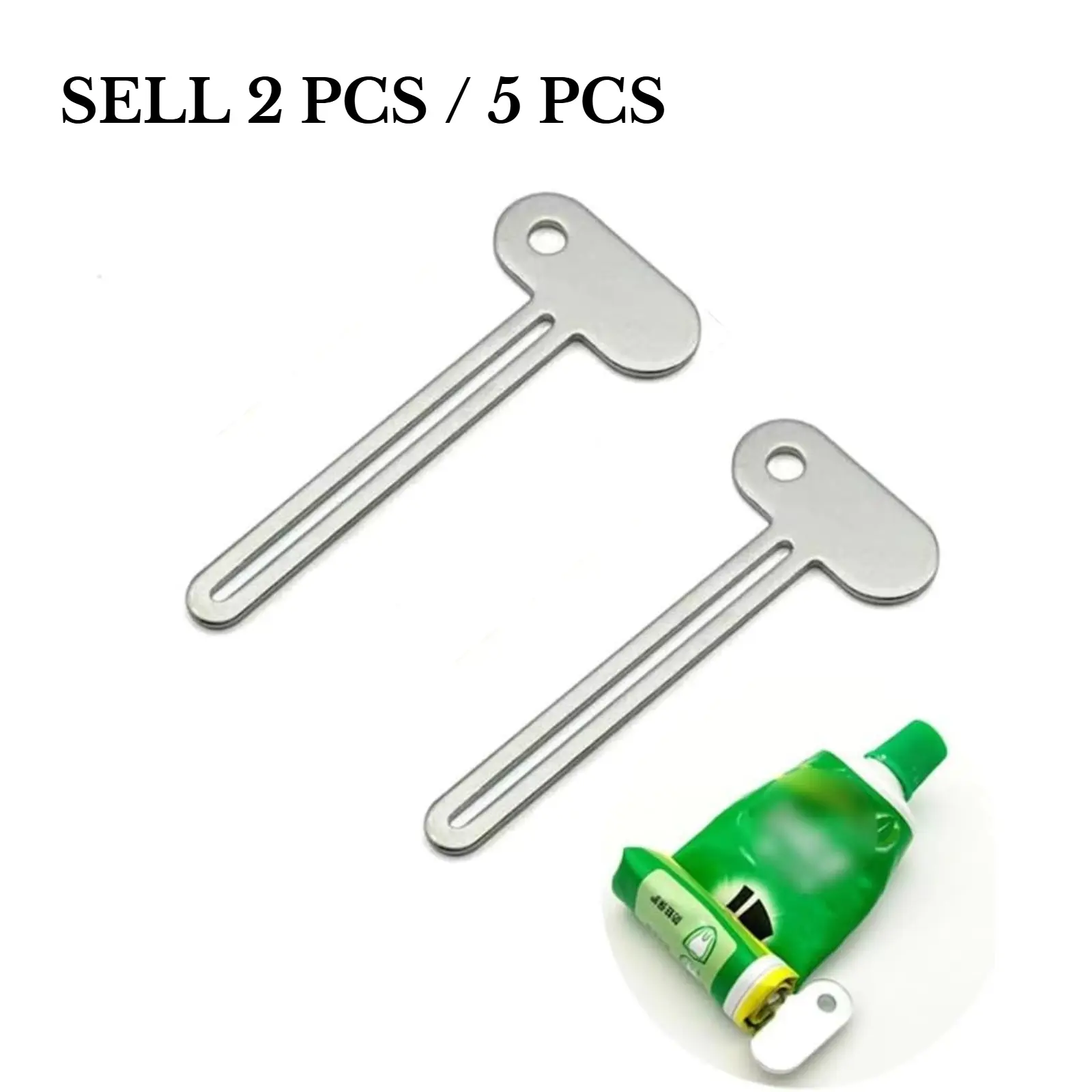 2/5Pcs Stainless Steel Toothpaste Squeezer, Tube Key Squeezers,Metal Tube Squeezer Key Toothpaste Roller Tube Wringer,Key Roller Dispenser Wringer Tools, for Paint, Cream, Cosmetic and Hair Dye
