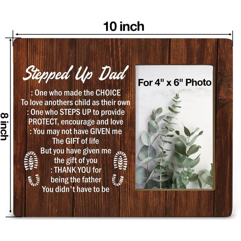 Stepdad Gifts Bonus Dad Gifts Stepped Up Definition  Picture Frame  for Stepdad Birthady Christmas Father's Day, Display Photo 4 x 6 Inch