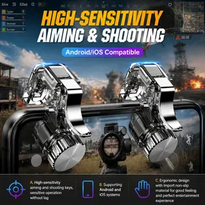 High-Sensitivity L1 R1 Trigger Buttons for Mobile Gaming: Enhanced Aiming & Shooting, Joystick Grip for FPS/Battle Royale Games, Competitive Esports Accessory to Boost Reaction & Accuracy, Level Up Your Gameplay.