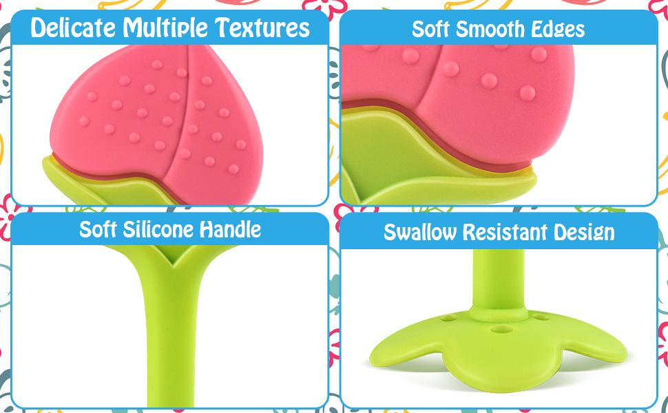 Teething Toys (5 Pack) - Infant Teething Keys Set, BPA-Free, Natural Organic Freezer Safe for Infants and Toddlers, Silicone Baby Teethers