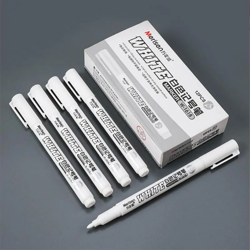 Oil-Based Paint Marker Pens (6PCS/12PCS) - Waterproof, Permanent, Durable Office Stationery Writing Supplies for DIY Crafts, Art Projects with Long-Lasting Results, Fabric