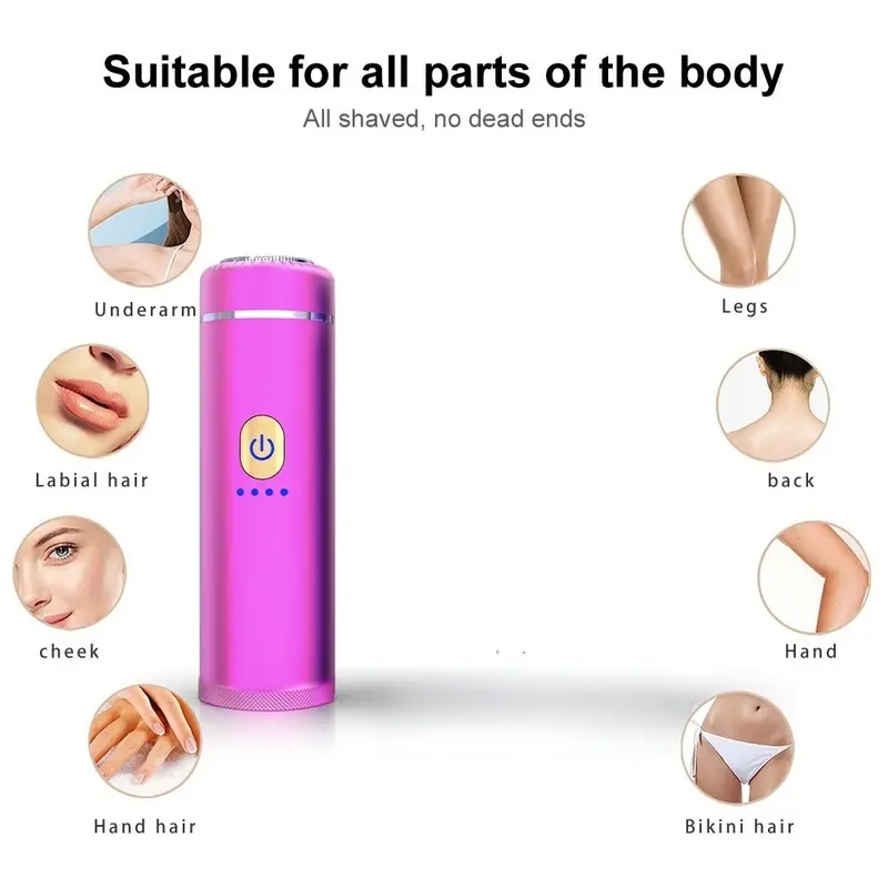 Rechargeable Electric Razor Mini Lightweight Bikini Trimmer for Women, Body Facial Trimmer, Aluminum Design, USB Rechargeable, Multi-Functional Facial Hair Remover, Cordless Rechargeable Shaver