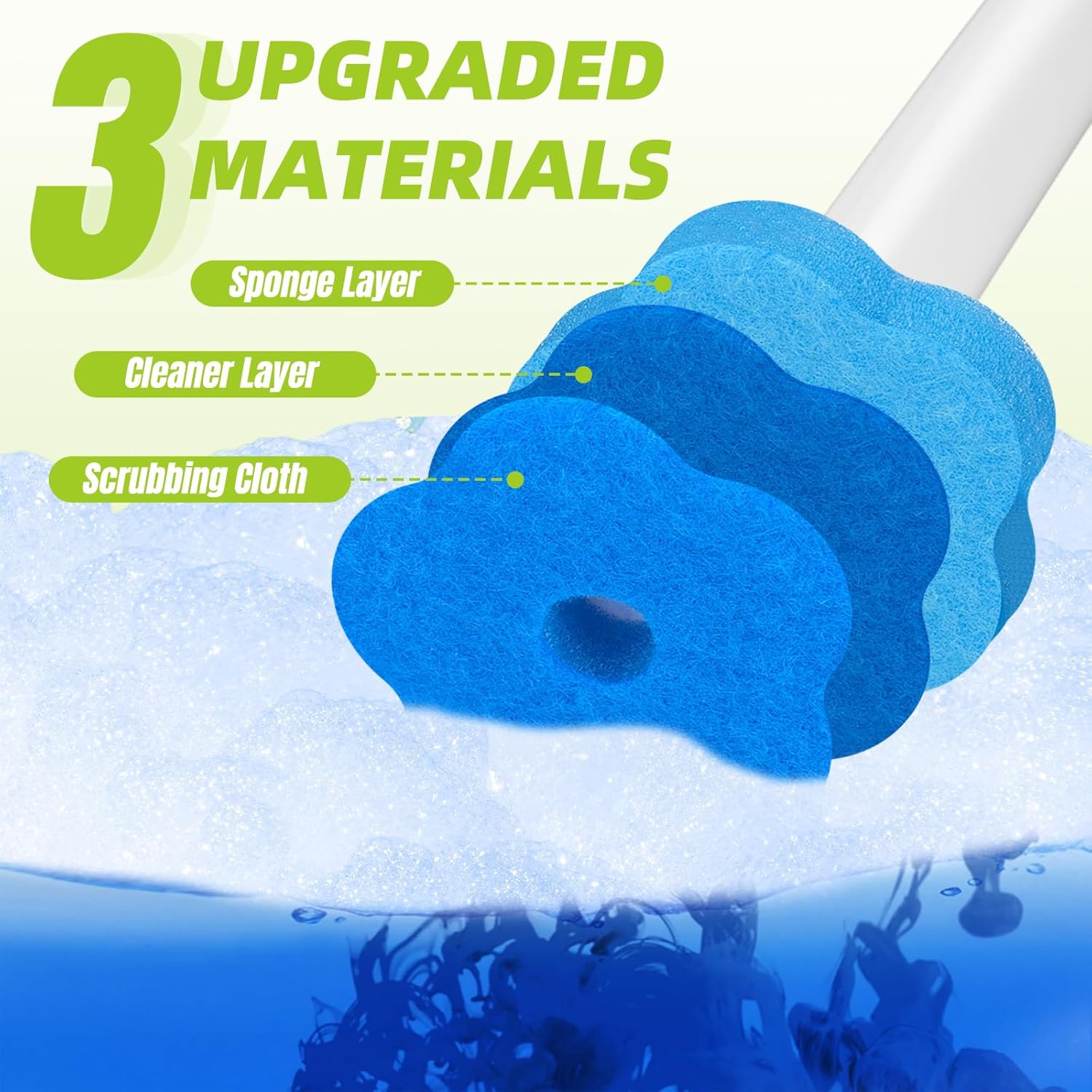 Disposable Toilet Brush, Toilte Wand Kit, Toilet Brushes and Holders with 48 Refills, Toilet Bowl Brush, Toilet Bowl Cleaning Wands, Toilet Cleaning System for Bathroom Maintenance