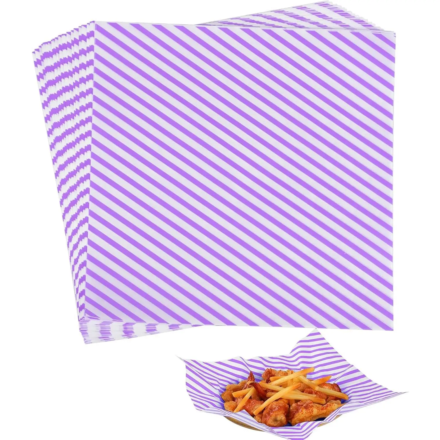 100 count Deli Paper Sheets 12 * 12 Inch, -graded Greaseproof Paper  Basket Liners for Sandwiches, Burgers, Fries Wrapping Paper for Party, Festival and Outdoors -