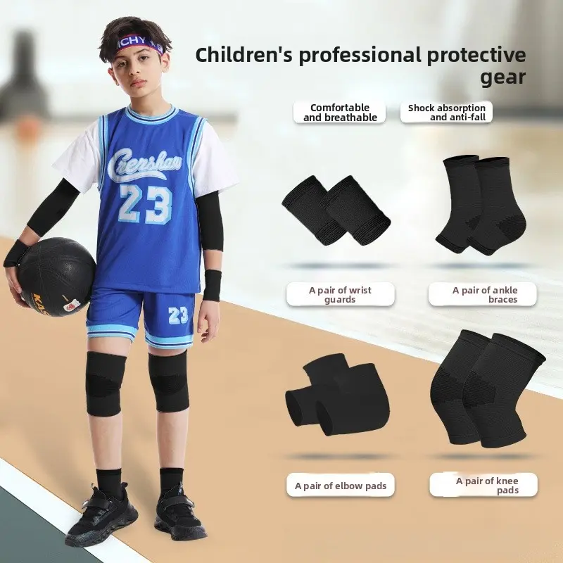 Protective Gear Set for Kids, Breathable Pads for Skateboarding & Roller Skating, Set Includes Adjustable Wrist Guards, Knee, Elbow & Ankle Pads, Cycling, Anti-Fall, Adjustable Wrist Guards Skateboarding Protective Gear