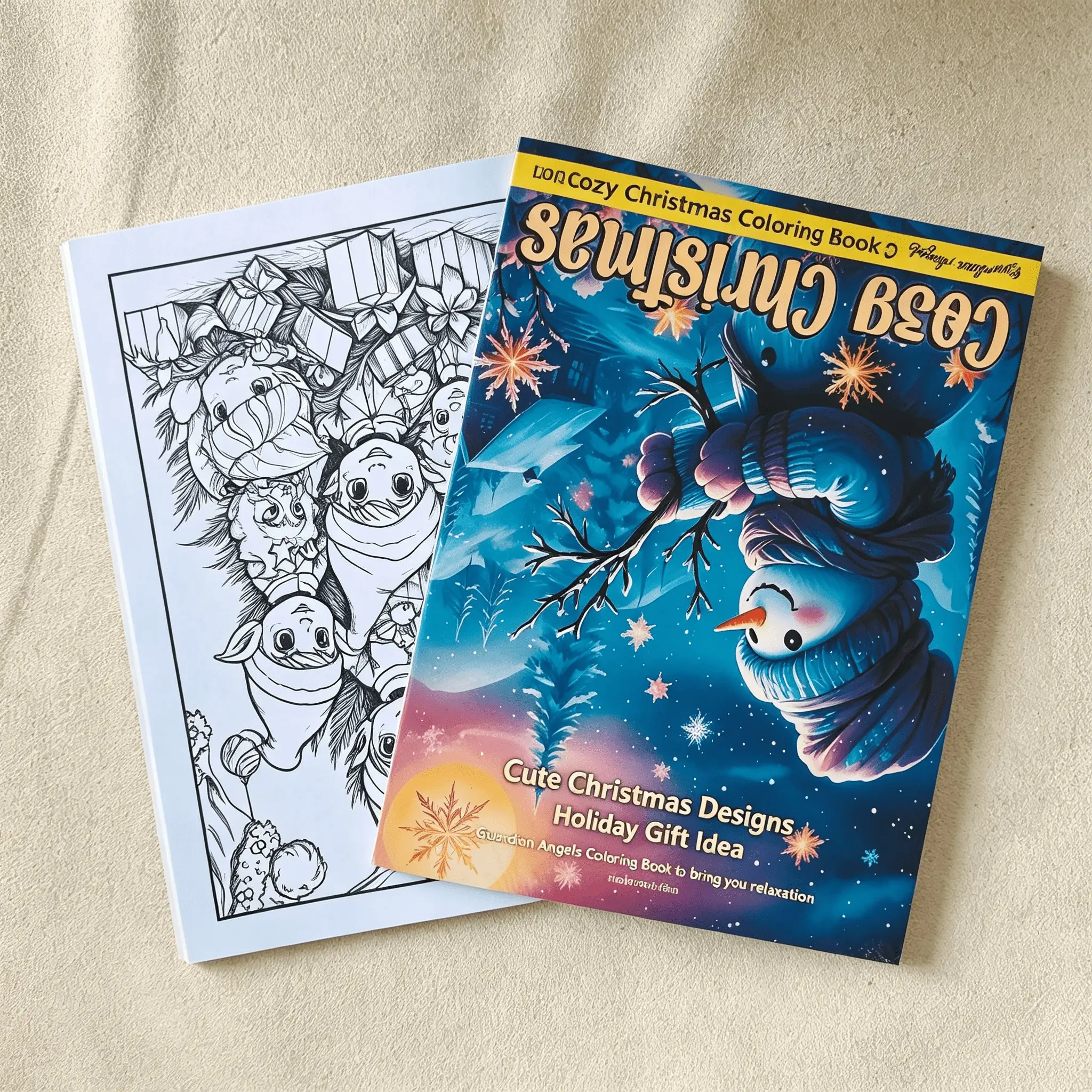 Cozy Christmas Coloring Book for Adults and Kids, Stress Relief Winter Elements, Holiday Gift, Home Leisure, Bedtime Relaxation