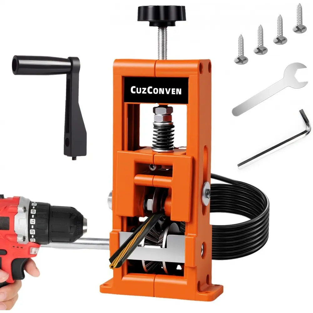 Wire Stripper Machine,0.04-1 Inch Scrapping Copper Wire Peeler Machine, Drill Powered/Hand Crank Dual-drive Wire Stripper Tool for Scrap Copper Recycling & DIY etc.