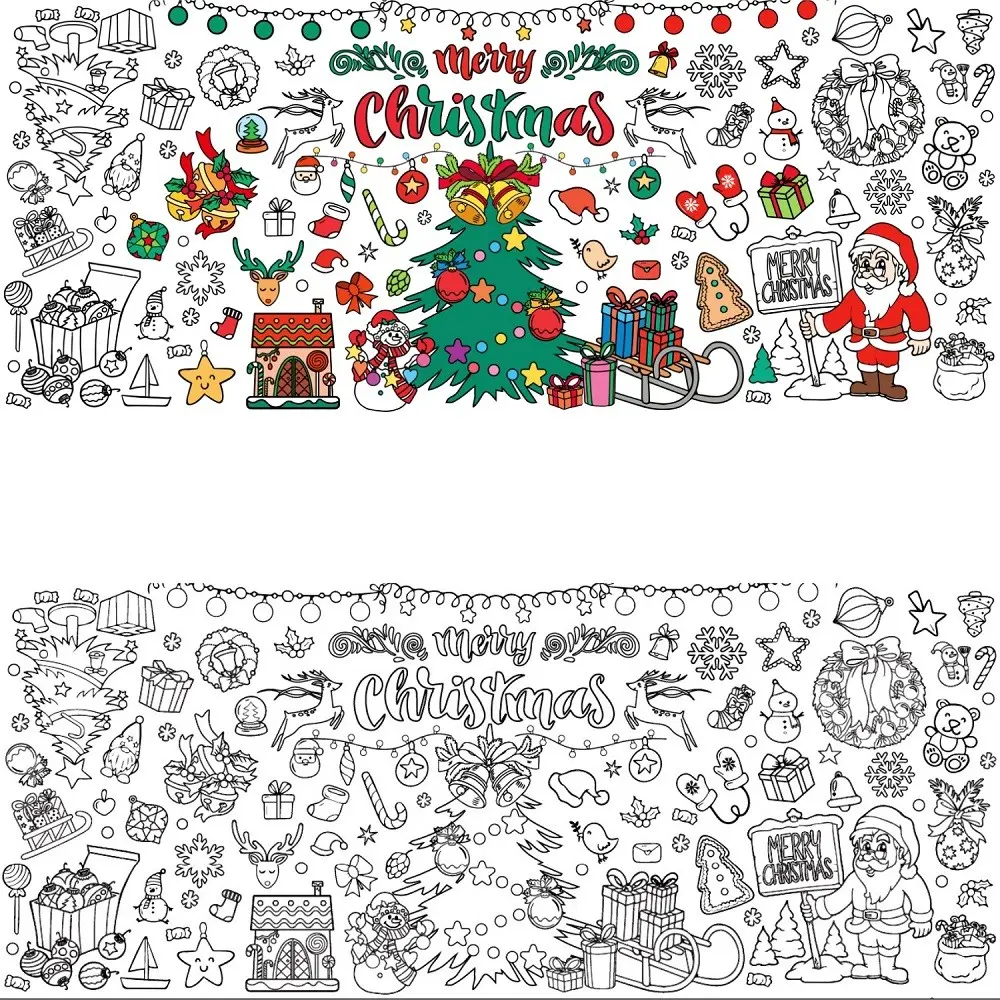 1/8 Sheet Christmas Decoration Giant Painted Poster/tablecloth, 31x72 Inches DIY Craft Banner, Party Classroom Christmas Decor, Gift Activity Toy