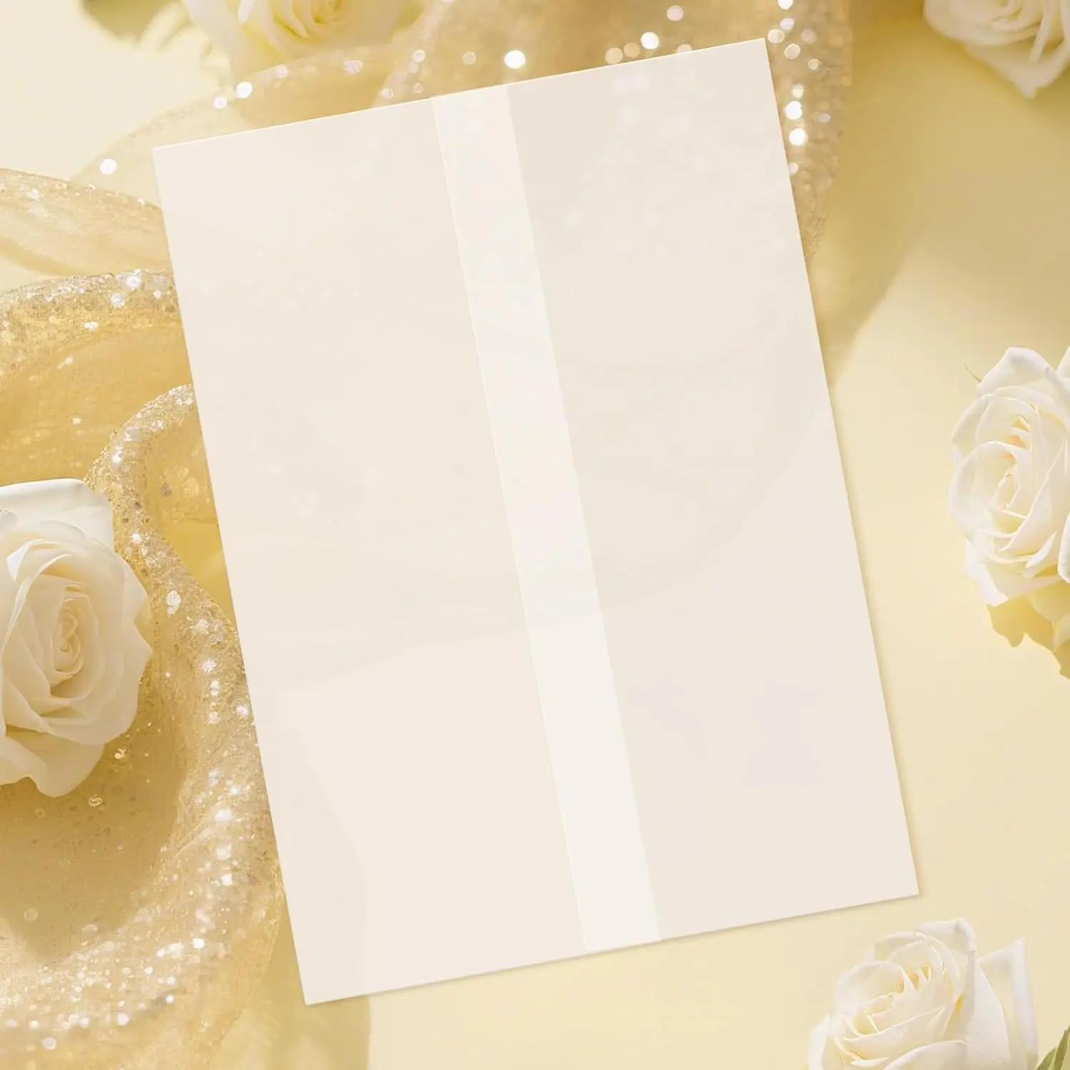 30 Pack Pre-Folded Vellum Jackets for 5x7 Invitations, Translucent Vellum Paper 5x7 Jackets, 100GSM Wedding Invitations Wraps, Envelope Liners for Birthdays,  Showers
