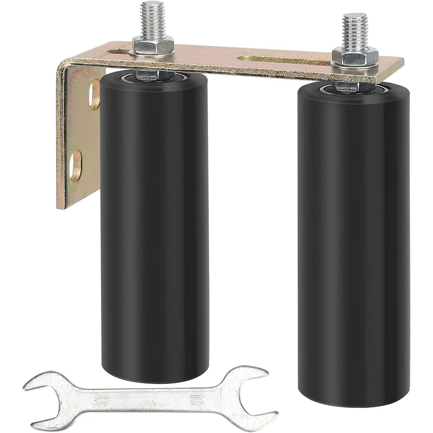 6" Gate Roller Guide with L-Bracket,  Adjustable Heavy Duty Sliding Gate Rollers,Sliding Gate Kit, Black Sliding Gate Guide Roller,Sliding Door Hardware