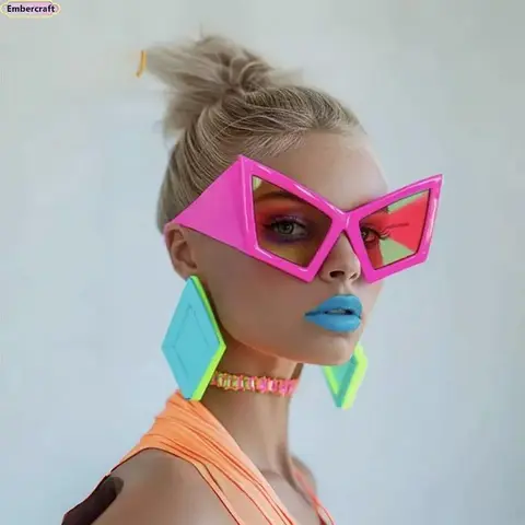 Unisex Futuristic Y2K Cyberpunk Oversized Big Frame Sunglasses - 2026 Trending, Biker Motorcycle Style, Bold Exaggerated Avant-Garde Eyewear, UV Protection, Lightweight Fashion Accessory, Accessories for Women, Club Parties, Daily Wear