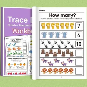 Digital Number Filling Book, 64 Pages Logic Thinking Training, Early Education Fun Math Practice for Kids Aged 3-6, Pre-School Learning