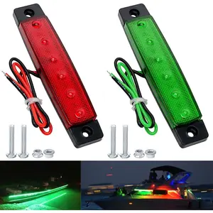 2PCS 12V LED Boat Navigation Lights Red and Green Stern Lights for Yacht Sailboat Kayak Fishing Pontoon