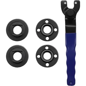 Universal Grinder Spanner Wrench with 4 Pcs 5/8-11 Shaft Nut,  4.5"-7" Grinders - O-K-023-LM