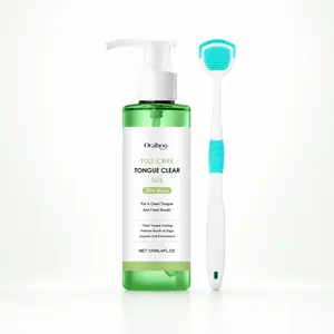 Oralhoe Full Care Oral Care Kit, Mint Flavor Tongue Clear Gel (120ml) with Tongue Scraper for Fresh Breath Daily Cleanser