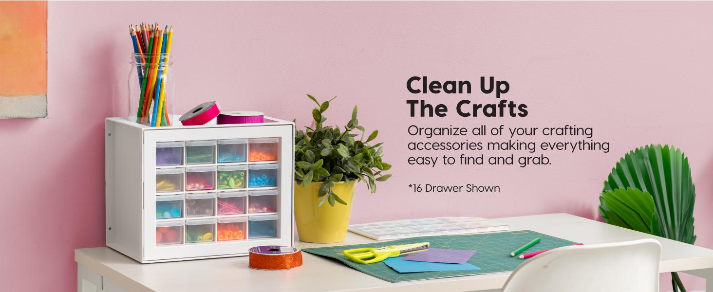 Screw Tool Organizer Small Parts Cabinet, 44-Drawer, Electronics Hardware Nuts and Bolts Plastic Storage Drawers Garage Storage, Stackable Bead Craft Organizer Building Bricks Sorter, Black