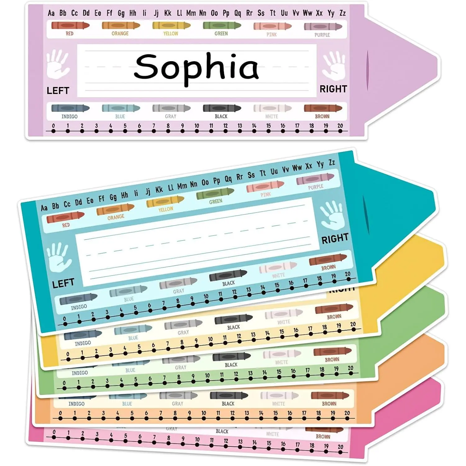 36 count Name Tags Stickers for Classroom Desk - Name Plates for Classroom Self Adhesive Student Desk Name Tags for   Classroom Decorations