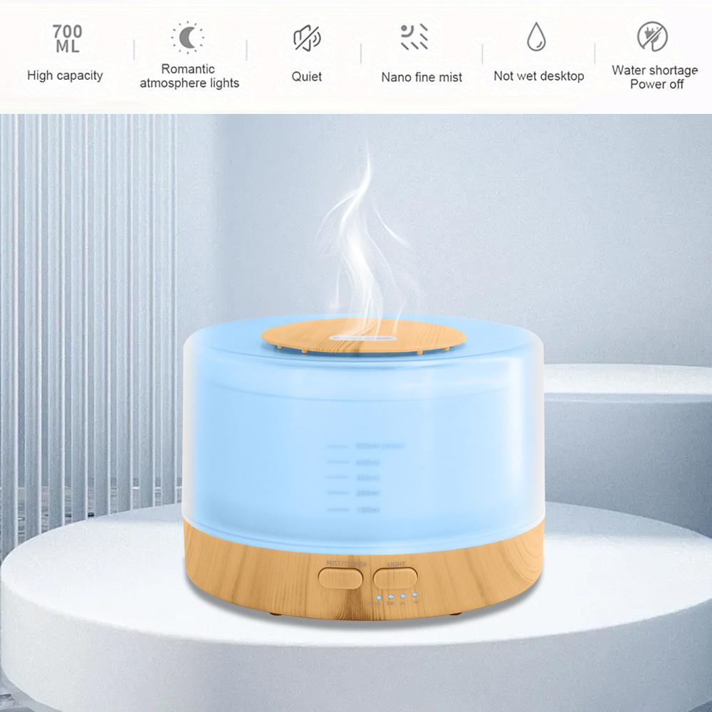 Ultrasonic Smart Diffuser Humidifier 16.9oz Tank Timer Modes 7 Color Lights 6 Essential Oils Aromatherapy Vaporizer for Large Room Anxiety Relief Eco-friendly Non-toxic PP Material