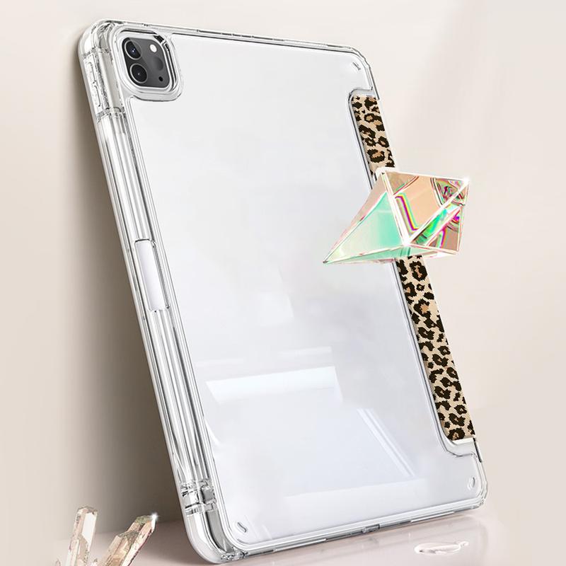 Leopard Print Acts 4:13 Christian Scripture Pattern, with adjustable stand and pen slot, foldable non-slip TPU protective case, suitable for Samsung, iPad mini, iPad Air, iPad Pro/iPad 10th generation, 11th generation and other iPad series protective case