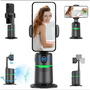 Automatic Face Tracking Tripod, 360 Rotating RGB Phone Camera Stand, Gesture Recognition, 1800mah Battery, Remote Control, Ideal for Videos