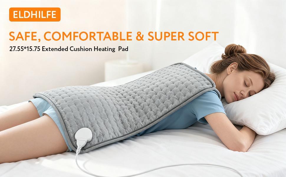 Winter Electric Pad for the Waist Electric Blanket, Bed Relieves Back and Cramps Auto-Shutoff Timer 6 Temperature Settings Fatigue-Relieving Pad Gift for Seniors Size: 12 inches × 24 inches