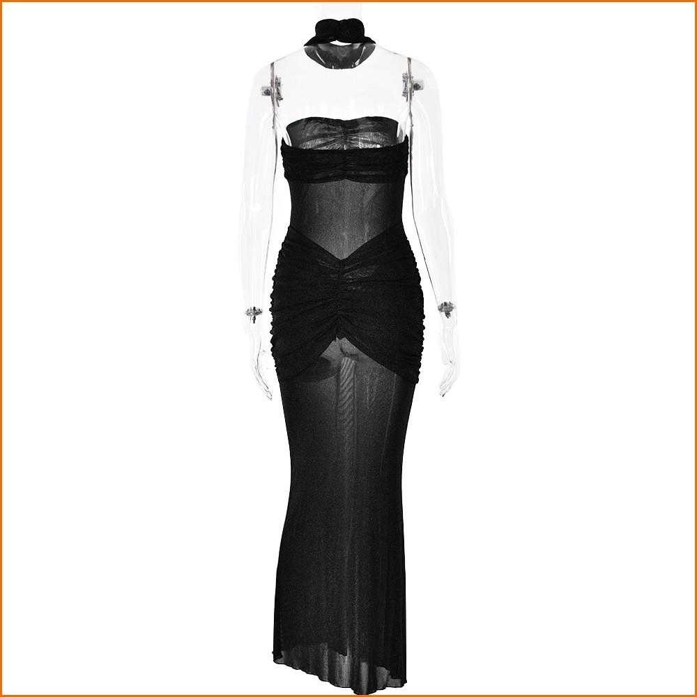 KODA & CO 04 European & American 2025 New Style Sexy & Elegant High-End Slim Fit Tube Backless Mermaid Maxi Dress