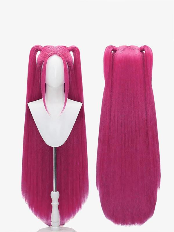 K-Pop Demon Hunter Inspired Cosplay Wig | Anime Style Long Hair Wig for Stage Performance, Dance Cover, Music Video Shoot, Halloween, Theme Party, Comic Event, Photoshoot | Heat Resistant Synthetic Hair