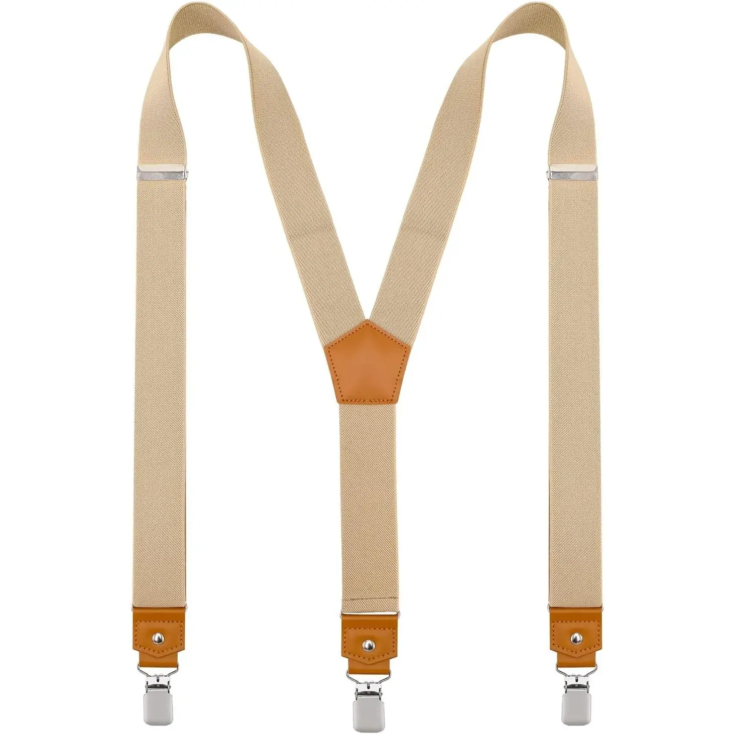 Men's Y-Back Adjustable Elastic Suspenders with Strong Clips, 47 Inches(Gift)