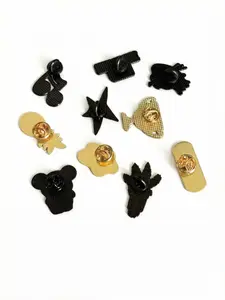 10pcs Cute Alloy Brooches Set, Fashion Badge Pins, Creative Versatile Charm Accessories, Cartoon Button Badges, Necklace Decorations, Hat Pins, Fashion Lapel Pin, Shaped Badges