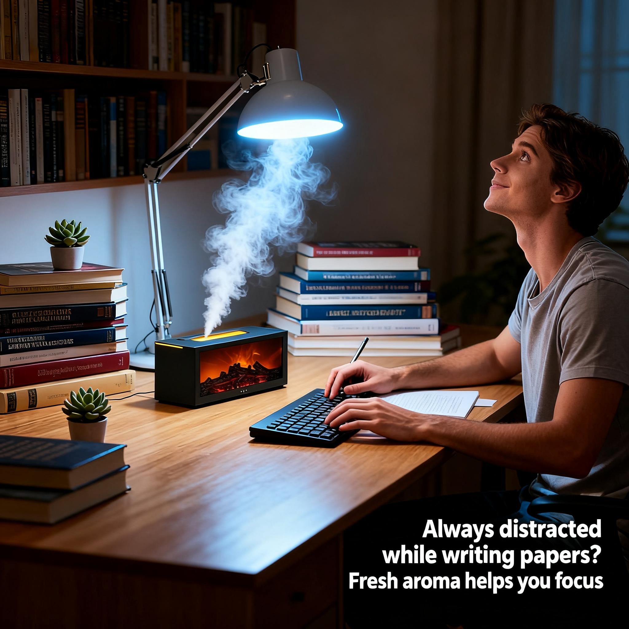 7-Color Mini Flame Essential Oil Diffuser Aromatherapy Humidifier with Waterless Auto-Off Perfect Gift for Boyfriend Girlfriend & Loved Ones Home Relaxation Must-Have Air Humidifier Soundwave Oil Diffuser Humidifier oil  diffuser