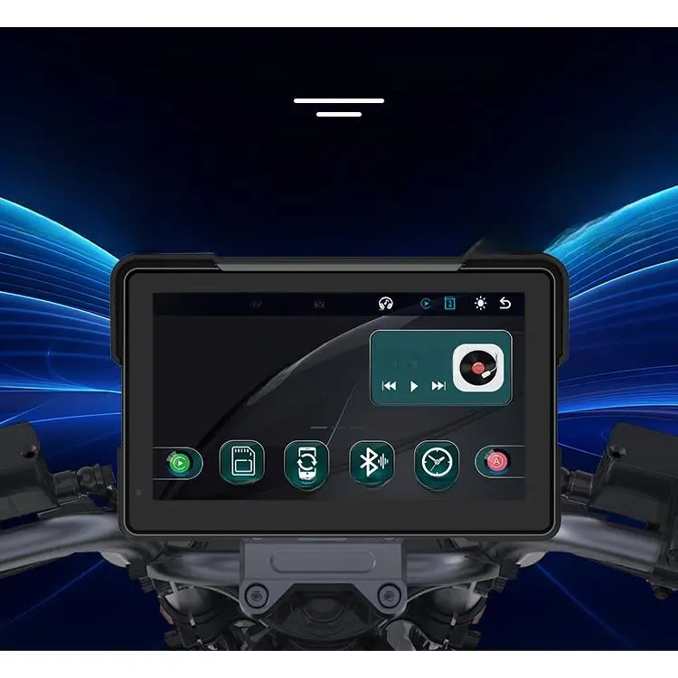 6 Inch Motorcycle CarPlay Screen with WiFi, Dual 1080P Dash Cam, GPS, IP67 Waterproof